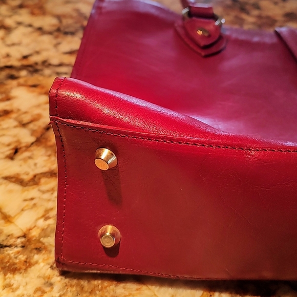 Valentina genuine red leather bag, made in Italy. Beautiful pre-owned purse. - Picture 12 of 16